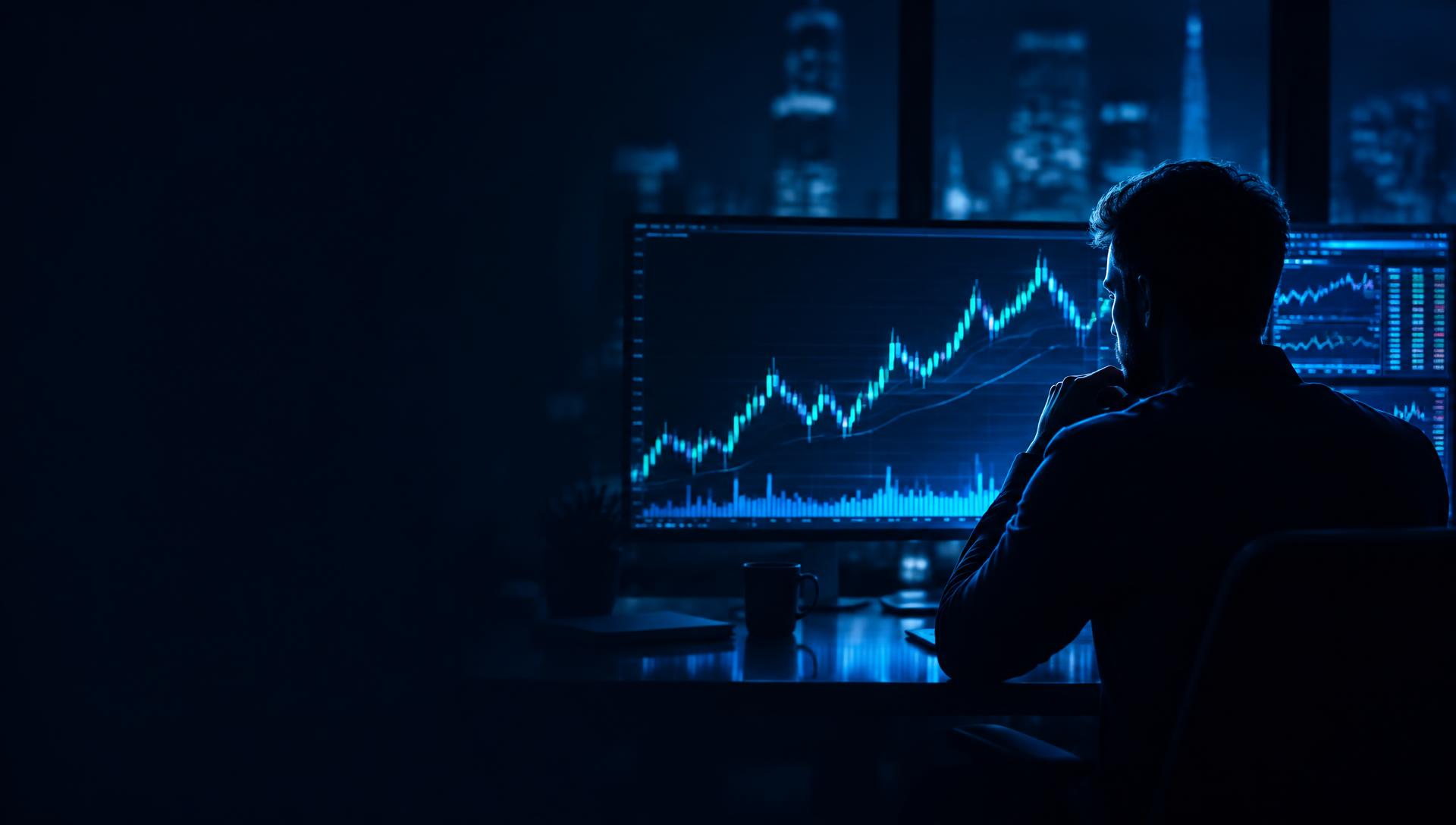 Trader a analisar gráficos em tempo real